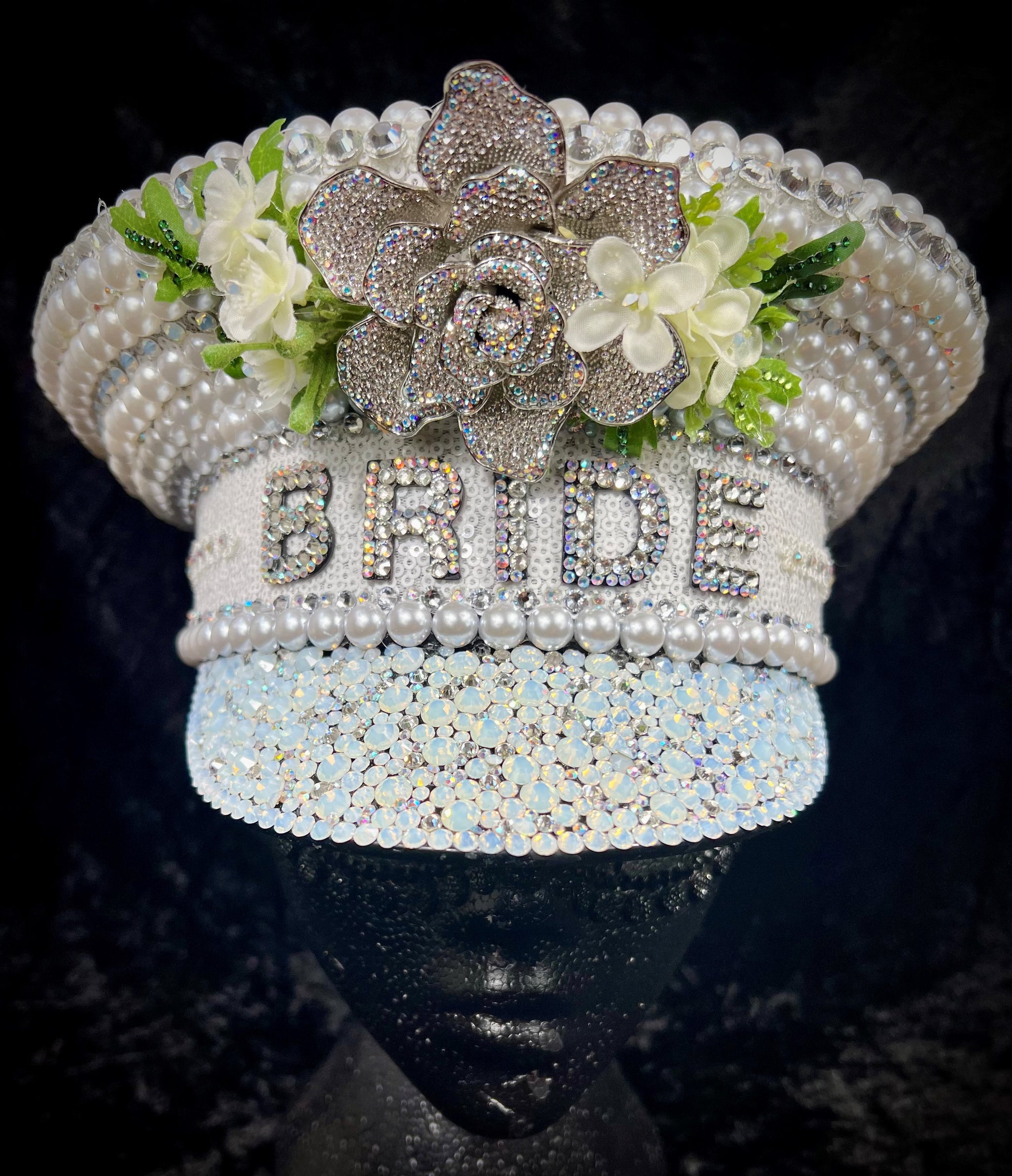 Bridal Bling Hats-Bridal Hats-Swarovski Bling Hats Bridal Bling Hats-bling Hats-bling Gifts-bridal/wedding  main image 2
